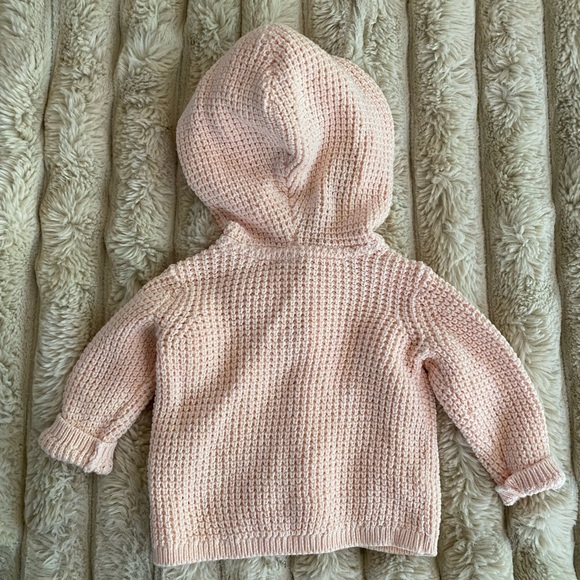Carter's Pink Knit Hooded Sweater - Picture 2 of 2